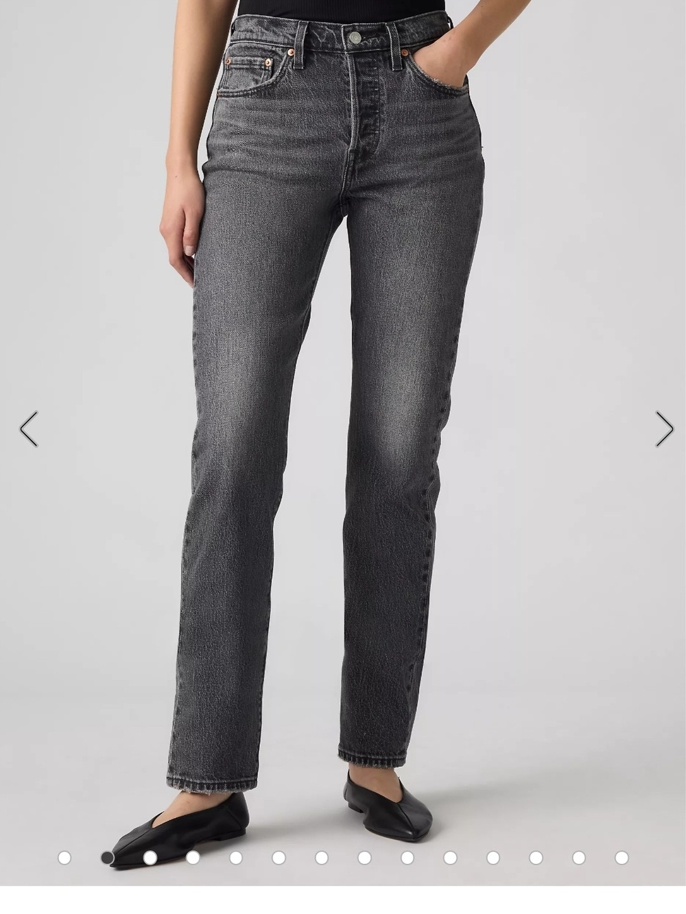 Levi's Original 501 Straight Leg Women's Jeans  Washed Black